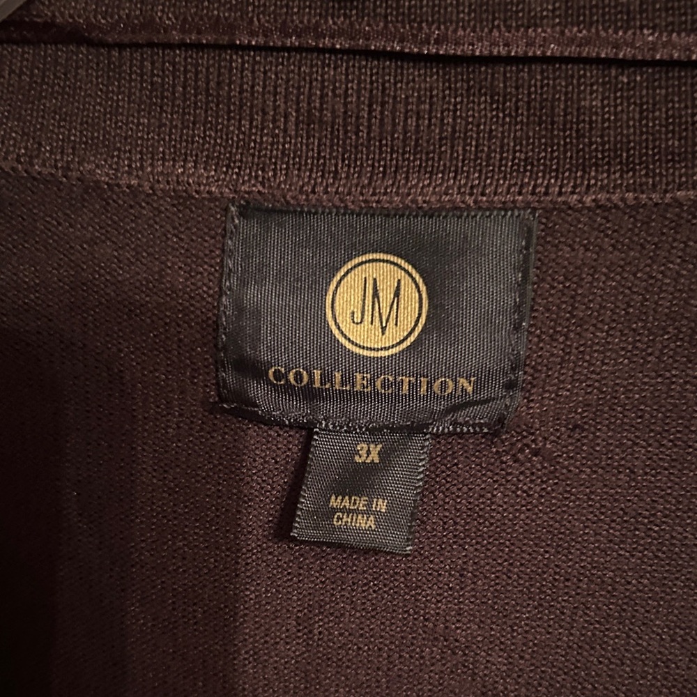 JM Collection Dark Brown Women's Cardigan - Picture 2 of 4